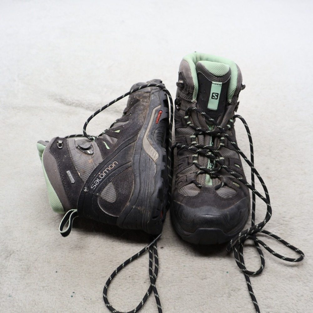 Salomon Women 6 HIking Boots Grey Quest Prime GTX Gore-Tex Mesh Waterproof Trail